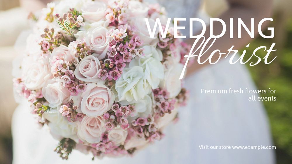 Wedding florist blog banner template, editable text