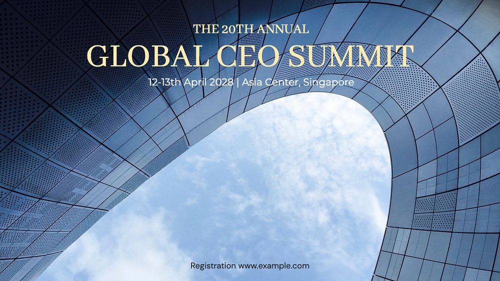 Global CEO summit blog banner template, editable text