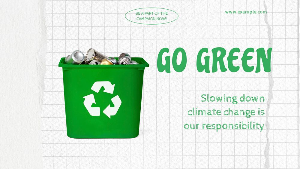 Go green  blog banner template, editable text