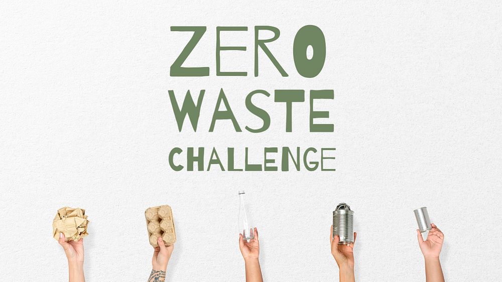 Zero waste challenge blog banner template, editable text