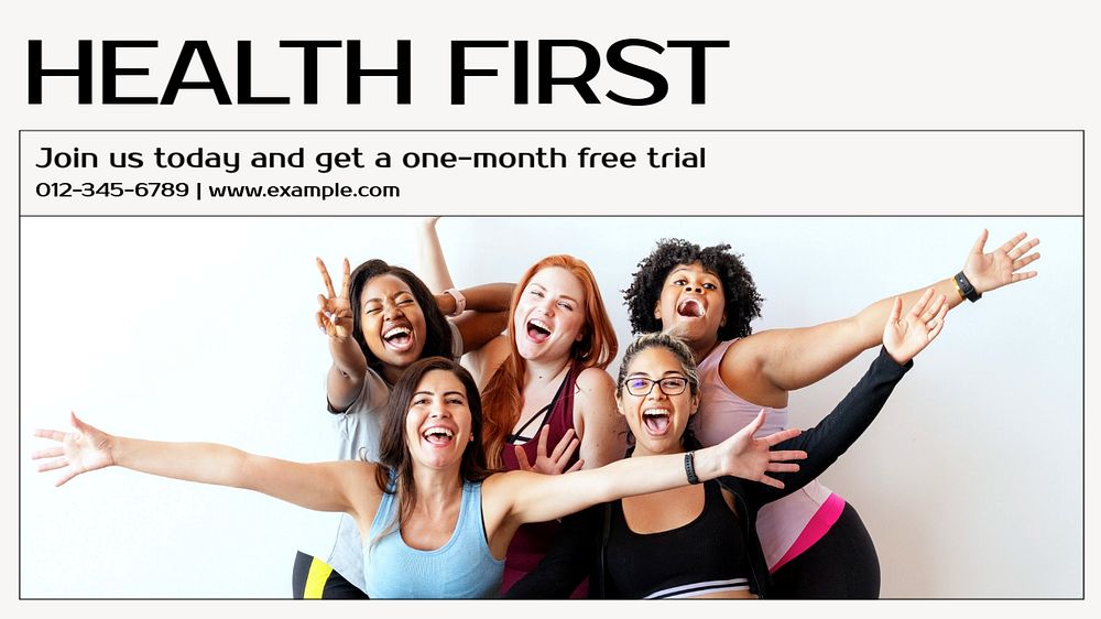 Health first  blog banner template, editable text