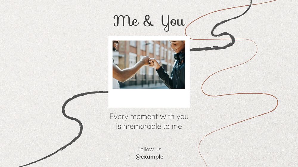 Me & you  blog banner template, editable text