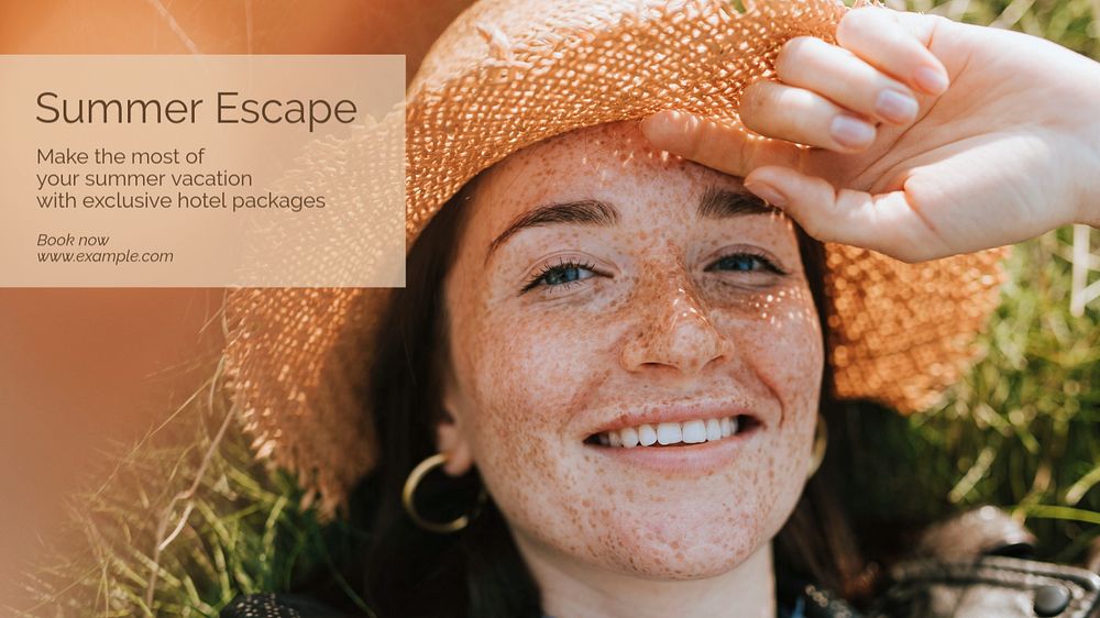 Summer escape blog banner template, editable text