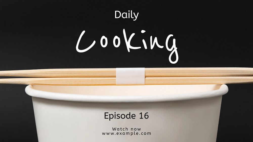 Daily cooking blog banner template, editable text