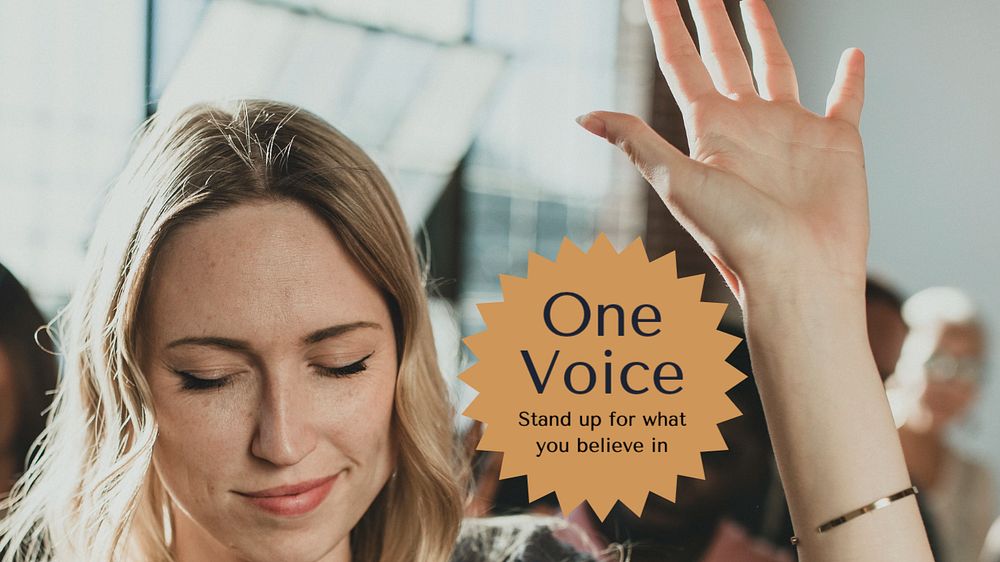 One voice  blog banner template, editable text