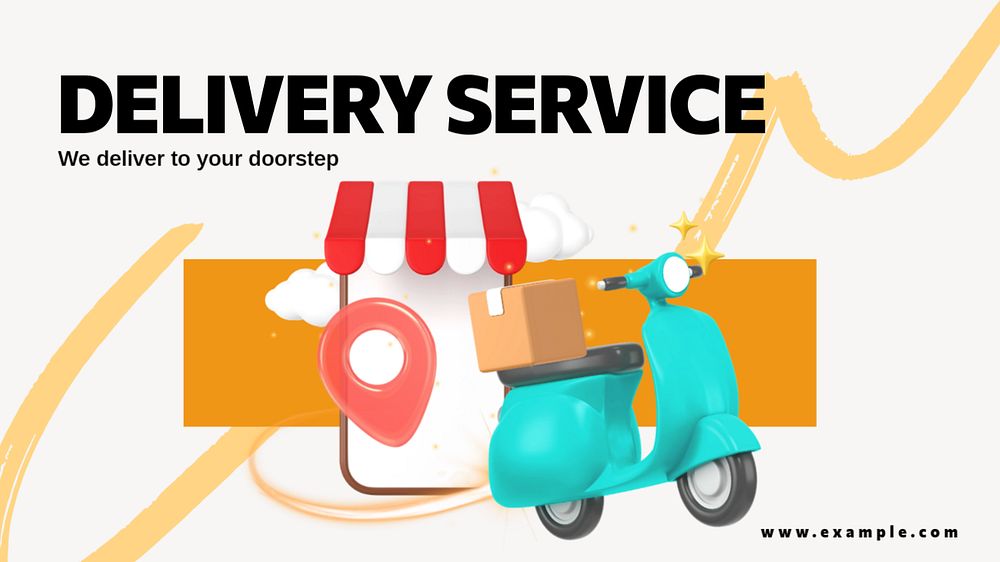 Delivery service  blog banner template, editable text