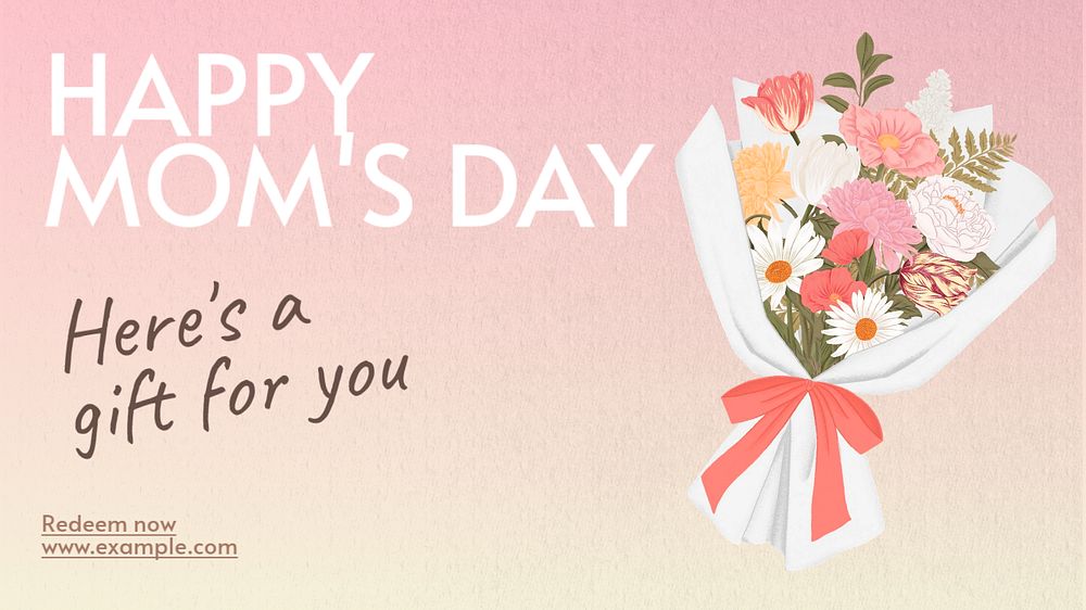 Happy mom's day  blog banner template, editable text