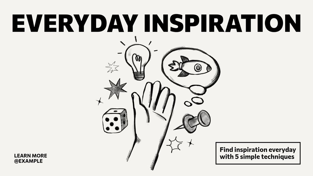 Everyday inspiration article  blog banner template, editable text