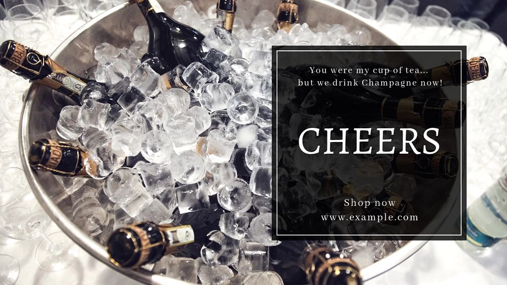 Bottle of Bubbles  blog banner template, editable text