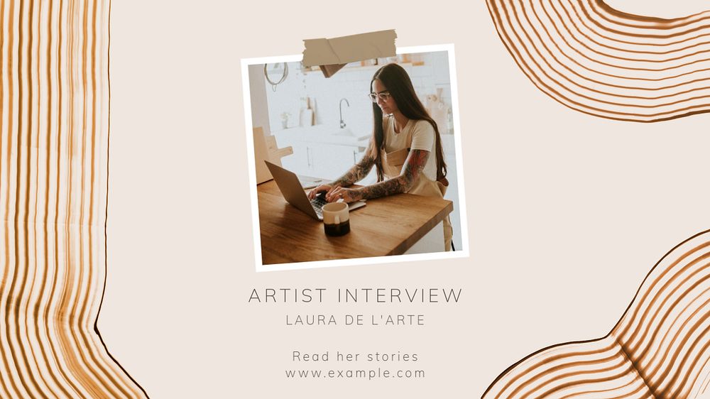 Artist interview  blog banner template, editable text