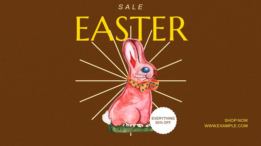Easter sale  blog banner template, editable text