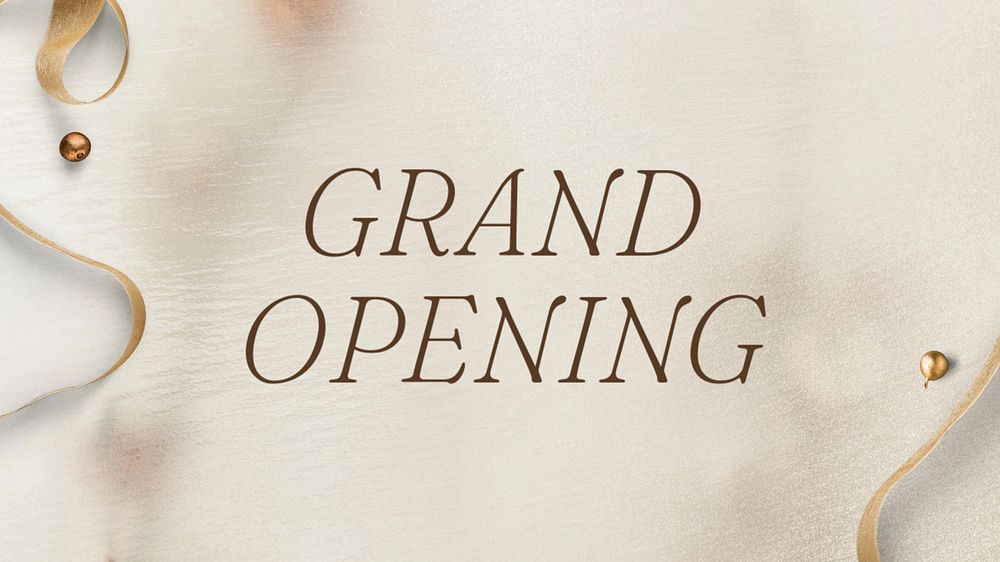 Grand opening banner template, editable design