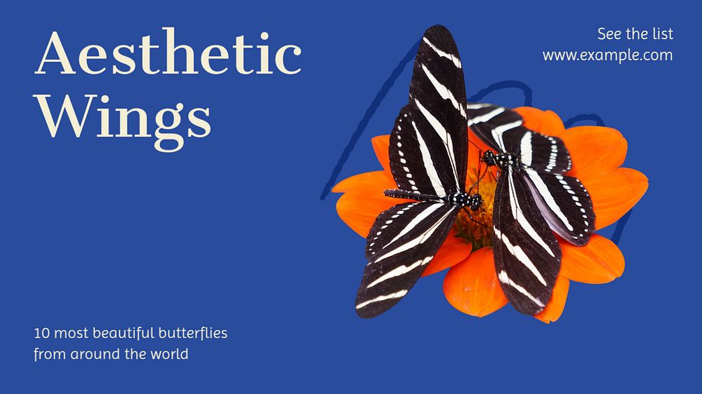 Butterfly  blog banner template, editable text