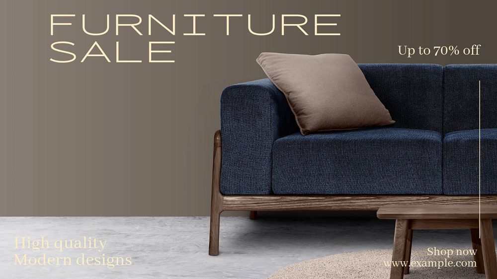 Furniture sale  blog banner template, editable text