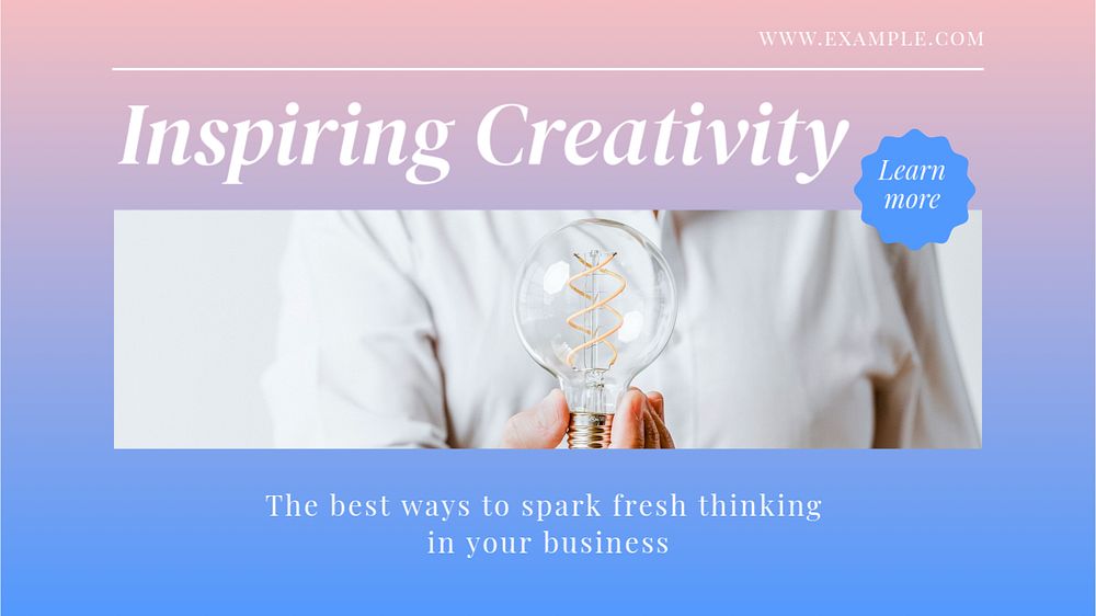 Inspiring creativity  blog banner template, editable text