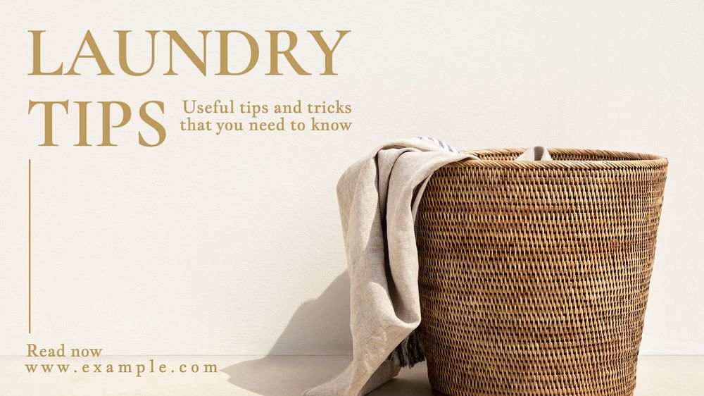 Laundry tips blog banner template, editable text