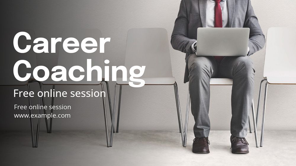 Career coaching blog banner template, editable text