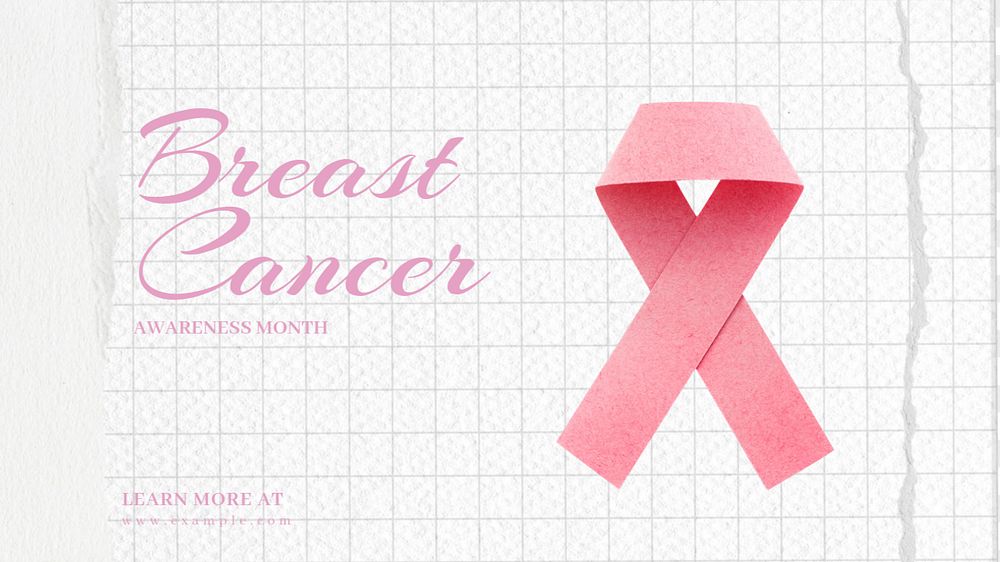 Breast cancer awareness  blog banner template, editable text