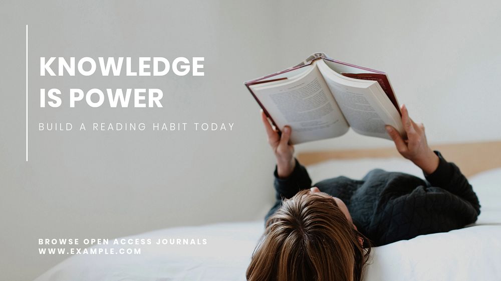 Knowledge is power blog banner template, editable text