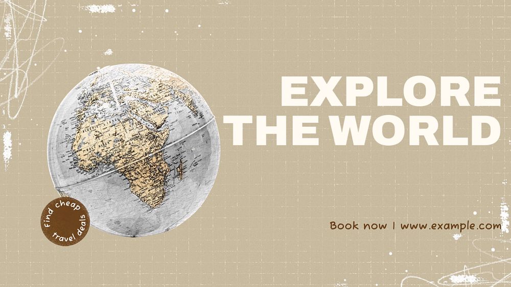 Explore the world  blog banner template, editable text