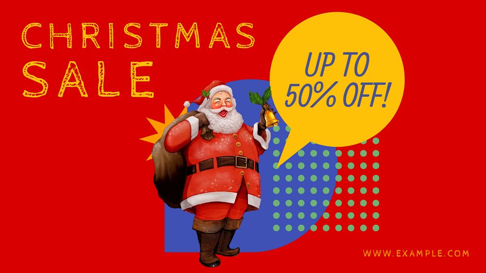 Christmas sale  blog banner template, editable text