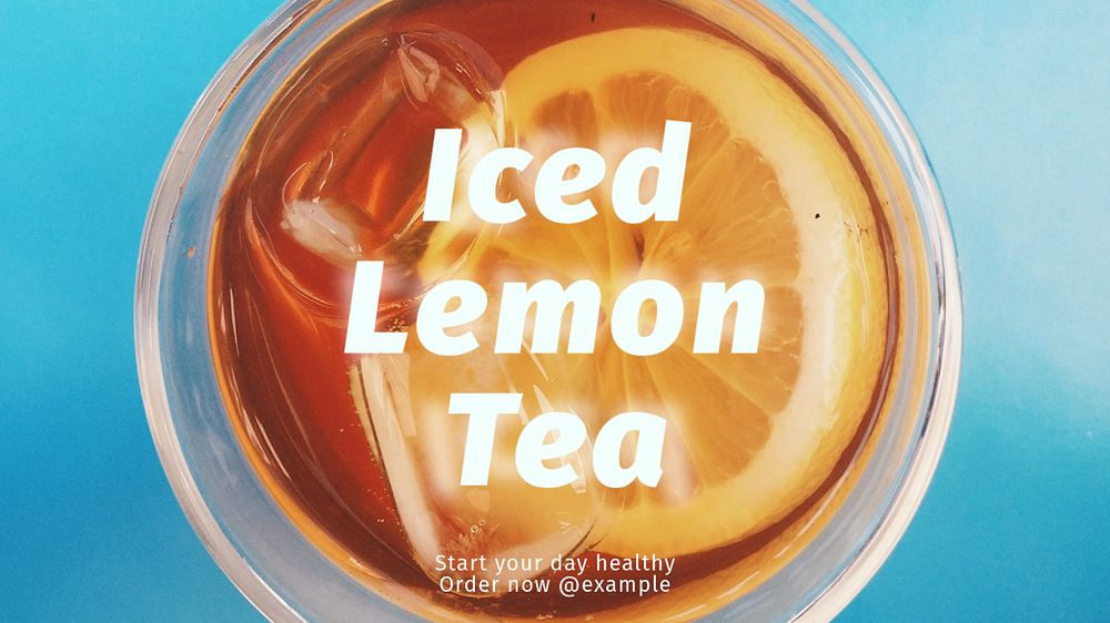 Iced lemon tea blog banner template, editable text