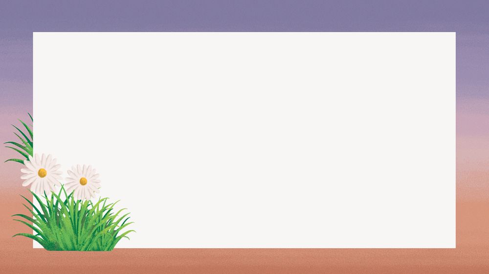 Editable daisy  gradient frame desktop wallpaper