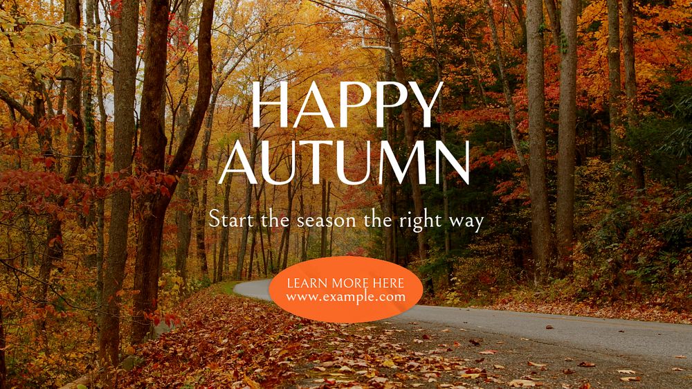 Happy autumn blog banner template, editable text