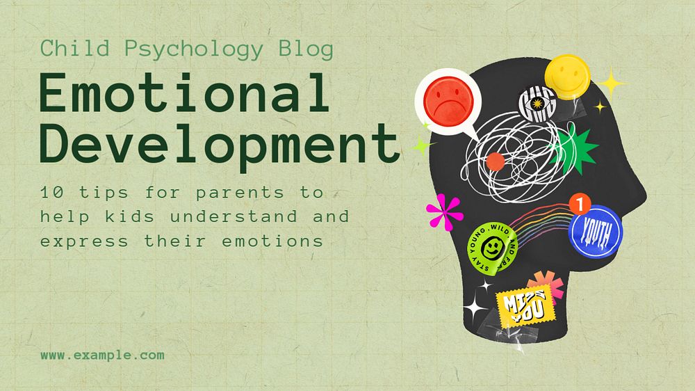 Child psychology  blog banner template, editable text