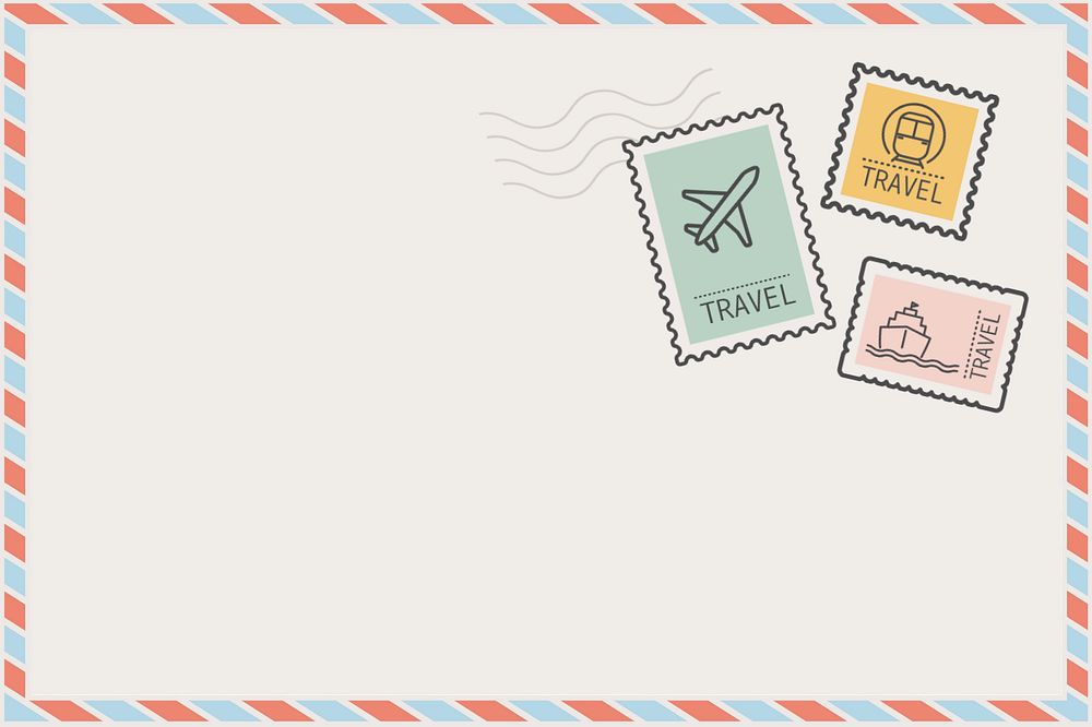 Colorful postal envelop border frame, editable design