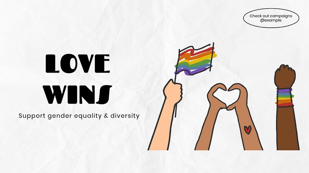 Love wins  blog banner template, editable text