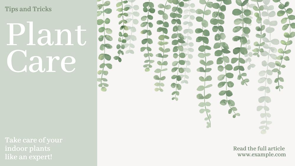 Plant care tips  blog banner template, editable text