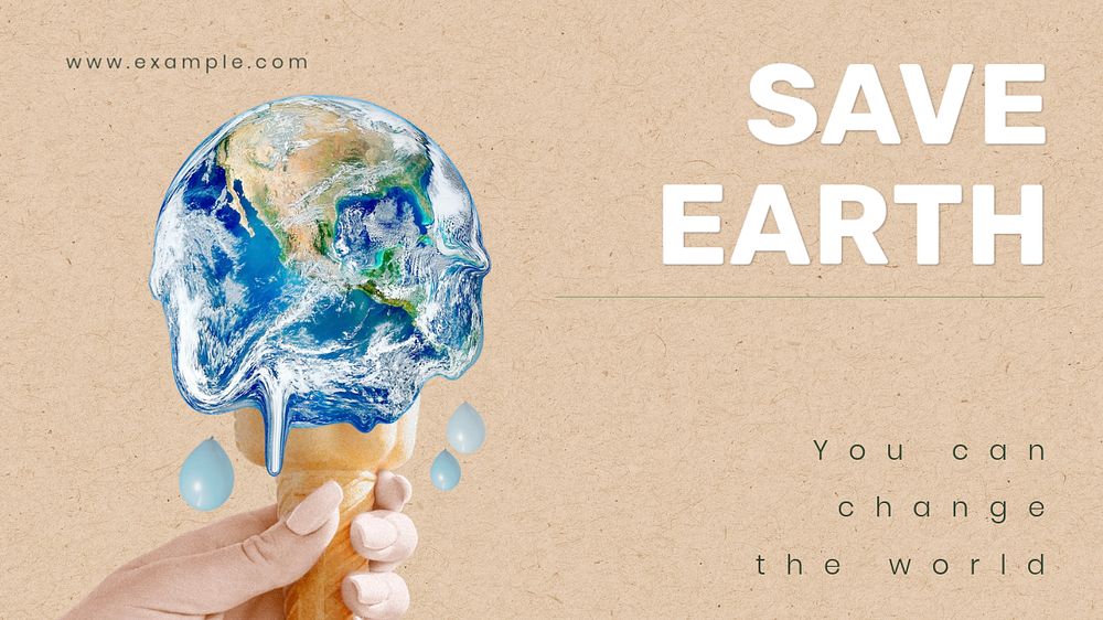 Save earth  blog banner template, editable text