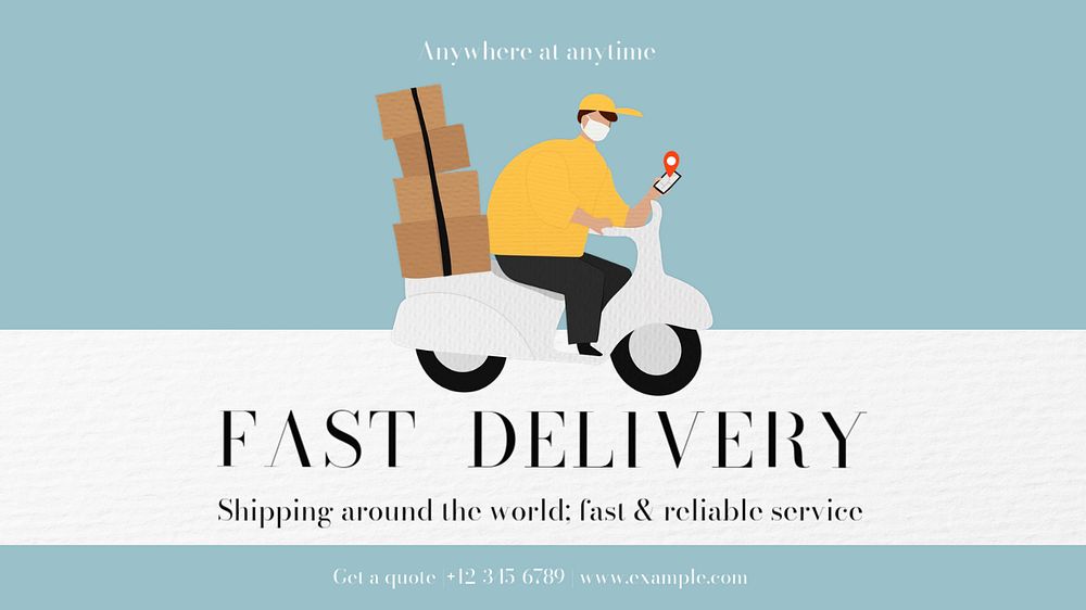 Fast delivery blog banner template, editable text