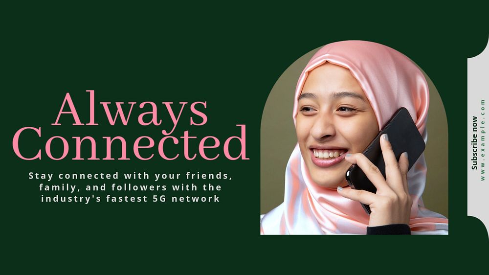 Always connected blog banner template, editable text