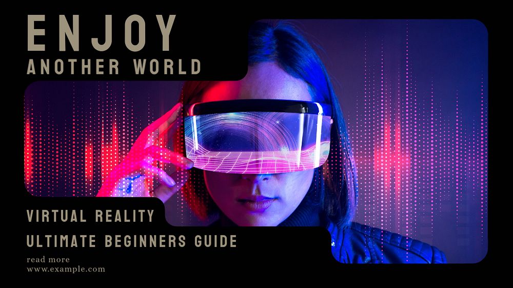 VR guides  blog banner template, editable text