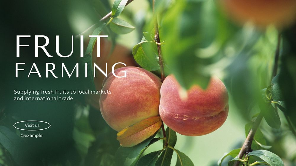 Fruit farming blog banner template, editable text