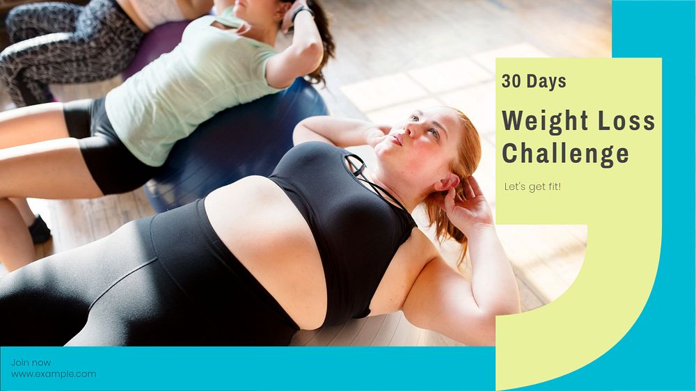 Weight loss challenge blog banner template, editable text