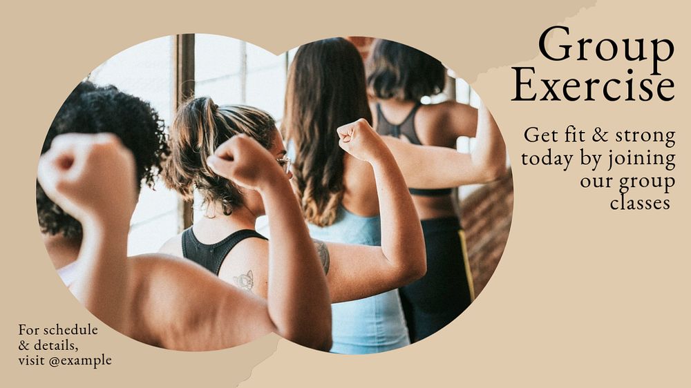 Group exercise blog banner template, editable text