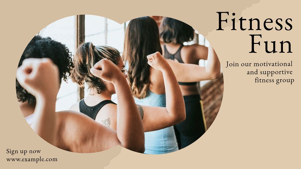 Fitness fun blog banner template, editable text