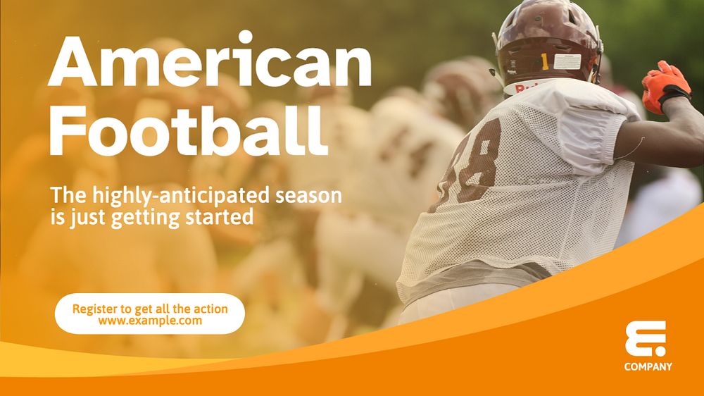 American football blog banner template, editable text