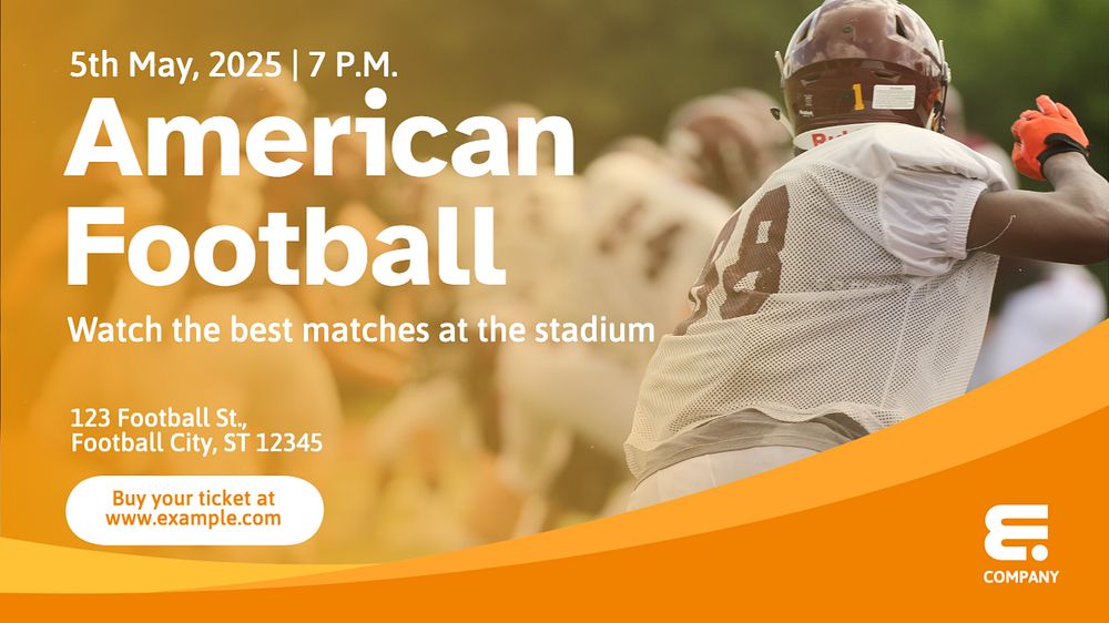 American football blog banner template, editable text