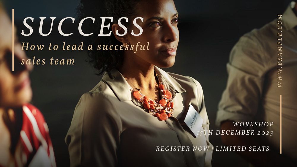 Team success workshop blog banner template, editable text