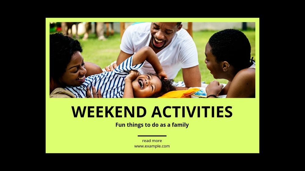 Family activities blog banner template, editable text