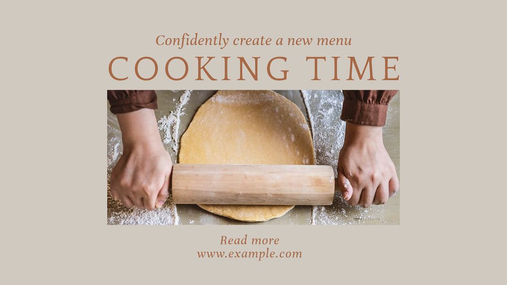 Cooking Tutorial blog banner template, editable text