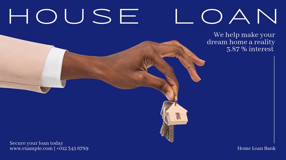 House loan blog banner template, editable text