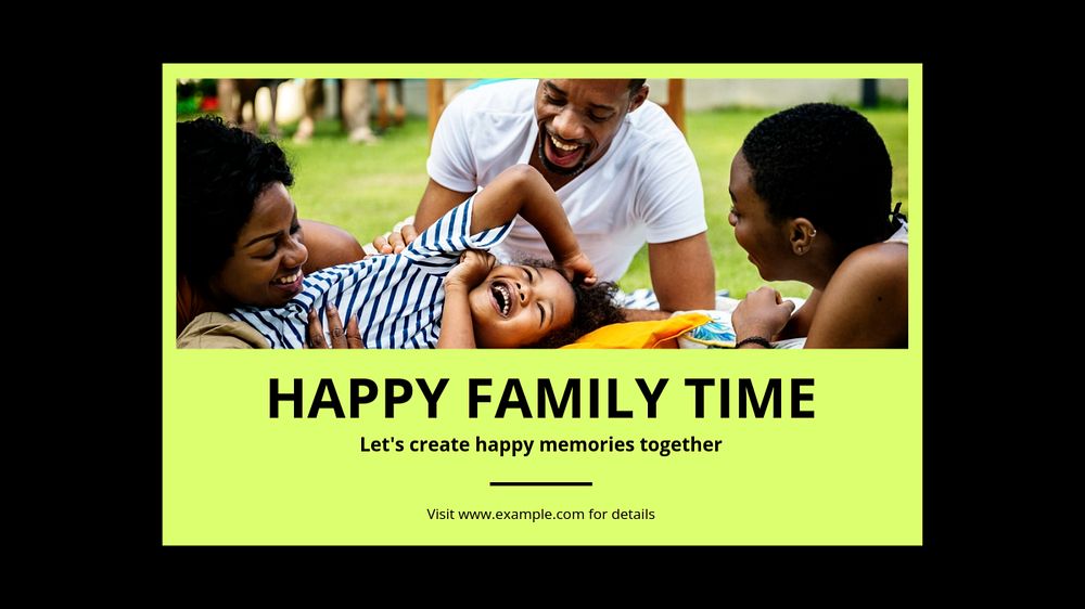 Happy family time blog banner template, editable text