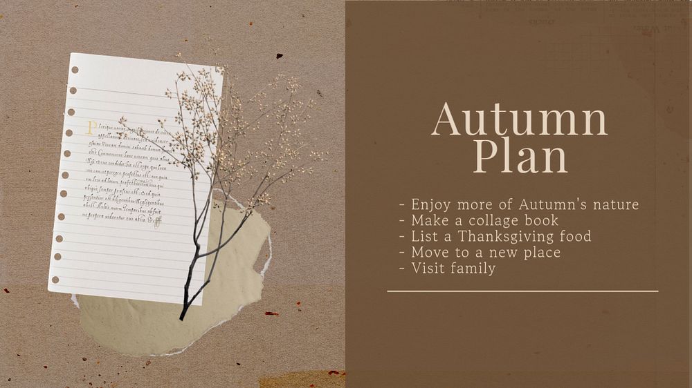 Autumn plan blog banner template, editable text