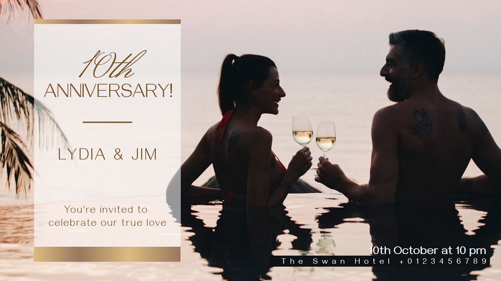 10th Anniversary blog banner template, editable text