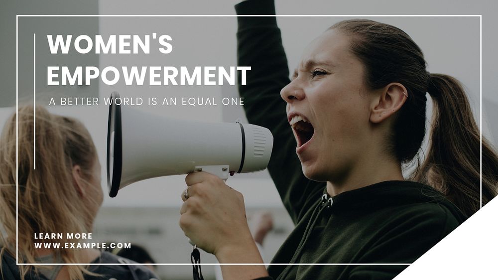 Women's empowerment blog banner template, editable text